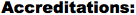 Accreditations black text